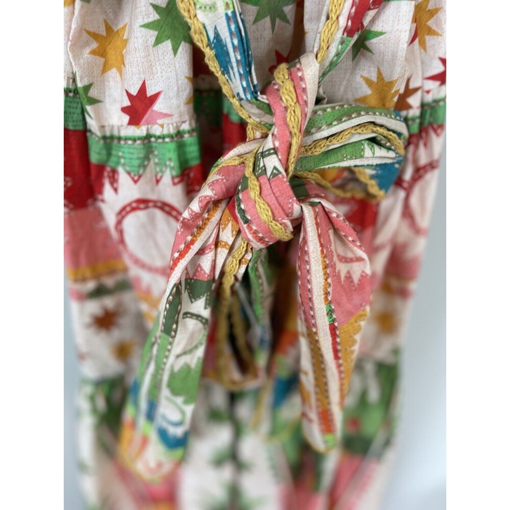 Anthropologie Farm Rio Maxi Dress Boho Vacay Pineapple Halter Preppy Sz M NWT - Picture 4 of 14